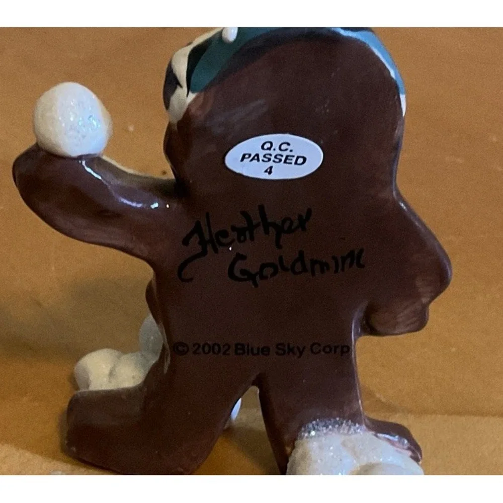 Set Of 3 Blue Sky By Clayworks Heather‎ Goldminc Gingerman Christmas Collection